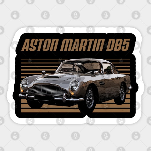 Aston Martin DB5 1964 Awesome Automobile Sticker by NinaMcconnell